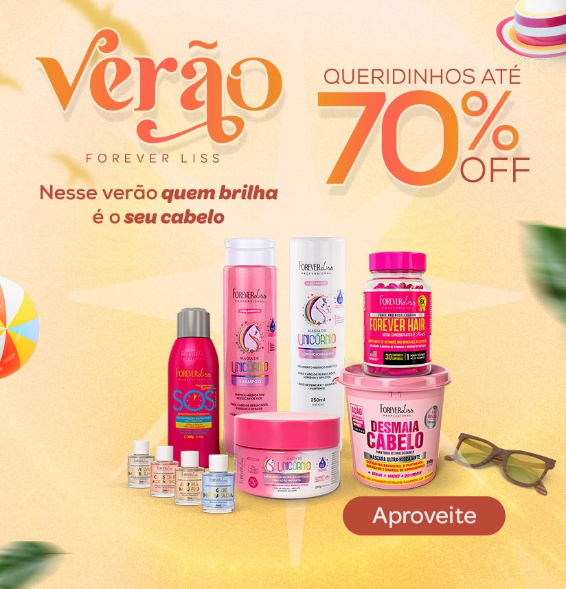 Banner Ver&atilde;o Forever Liss At&eacute; 70% OFF