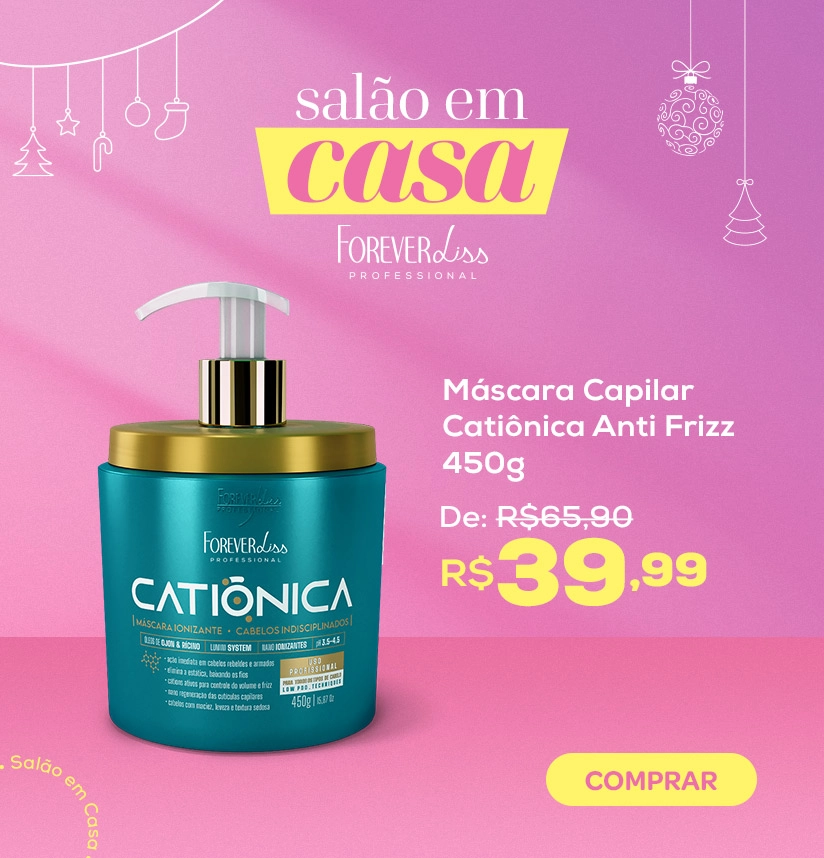 Salao em Casa - Máscara Capilar Catiônica Banner Salao em Casa - Máscara Capilar Catiônica