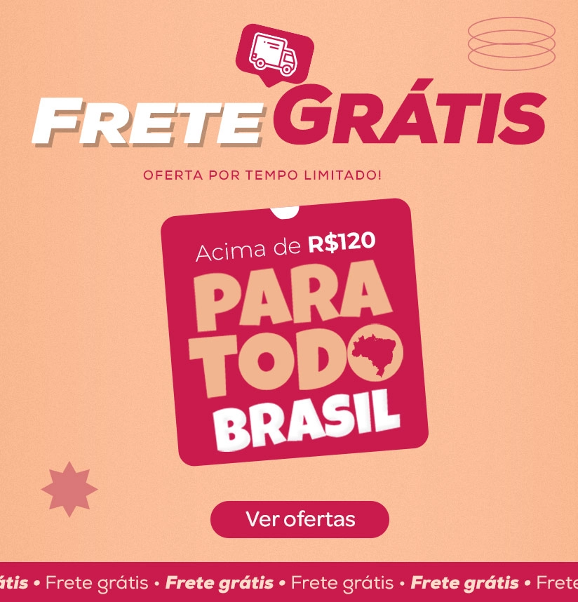 Banner FRETE GRÁTIS Brasil todo em compras acima de R$ 12