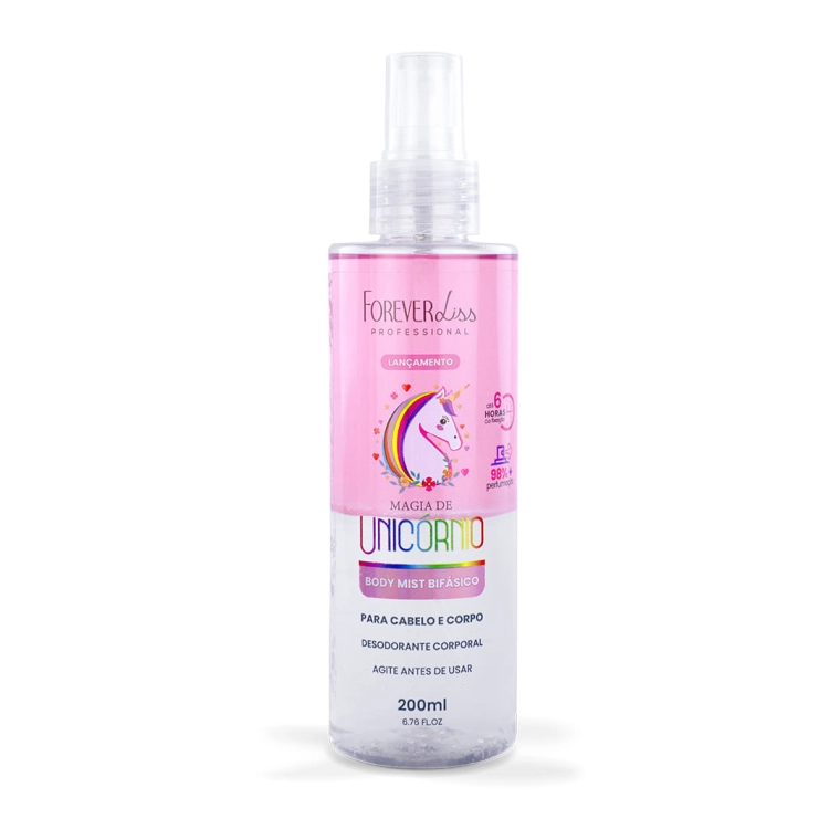 Produto Body Splash Cabelo e Corpo Magia de Unicórnio Forever Liss 200ml