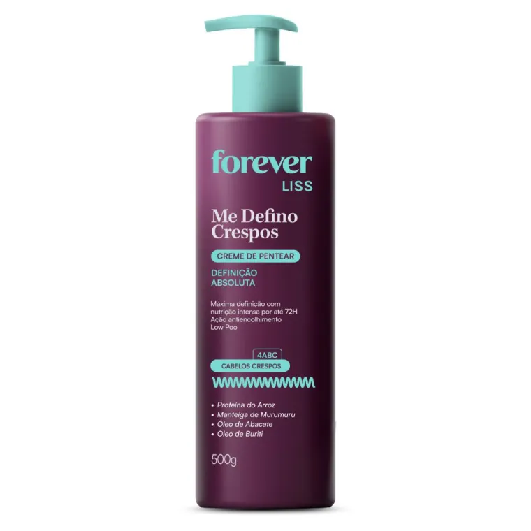 Creme de Pentear Me Defino Crespos Forever Liss 500g Produto Creme de Pentear Me Defino Crespos Forever Liss 500g