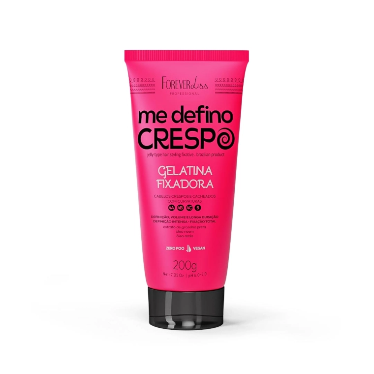 Produto Gelatina Fixadora Me Defino Crespo Forever Liss 200g