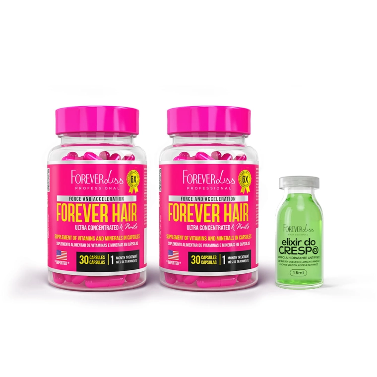 Produto Kit 2 Forever Hair Ganhe Ampola Crespos Forever Liss