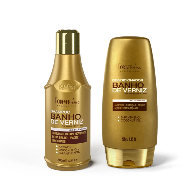 Produto Kit Banho de Verniz com Shampoo e Condicionador Forever Liss