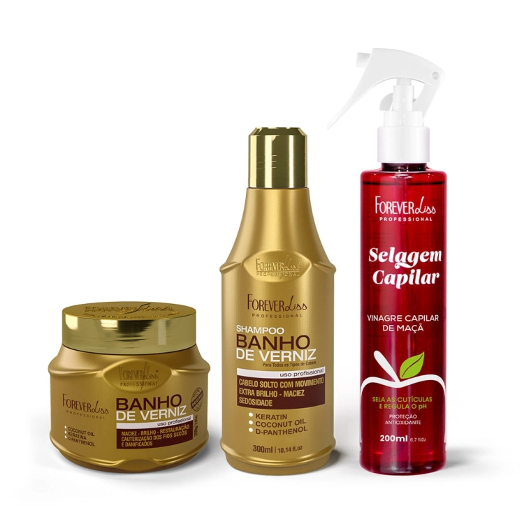 Produto Kit Banho de Verniz e Vinagre de Maçã Forever Liss