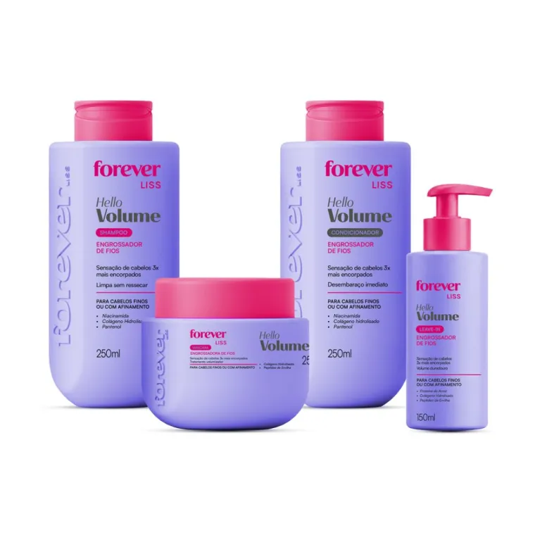 Kit Completo Hello Volume Forever Liss Produto Kit Completo Hello Volume Forever Liss