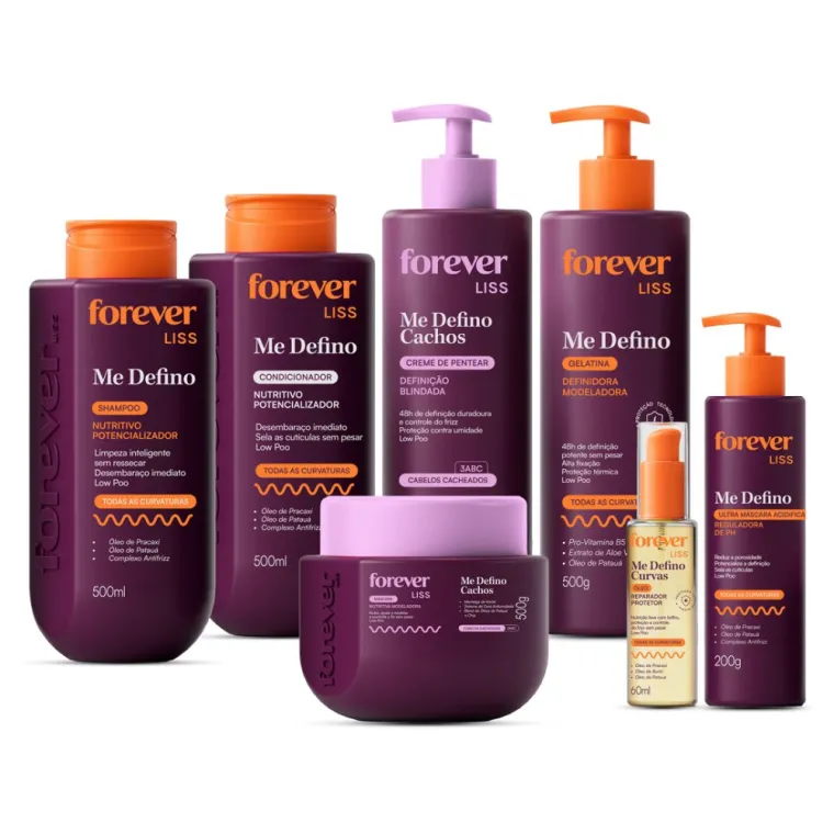 Kit Completo Me Defino Cachos Forever Liss Produto Kit Completo Me Defino Cachos Forever Liss