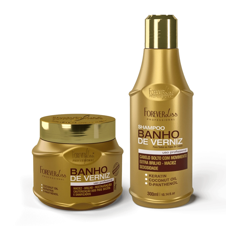 Produto Kit Especial Banho de Verniz Forever Liss com Shampoo 300ml Máscara 250g
