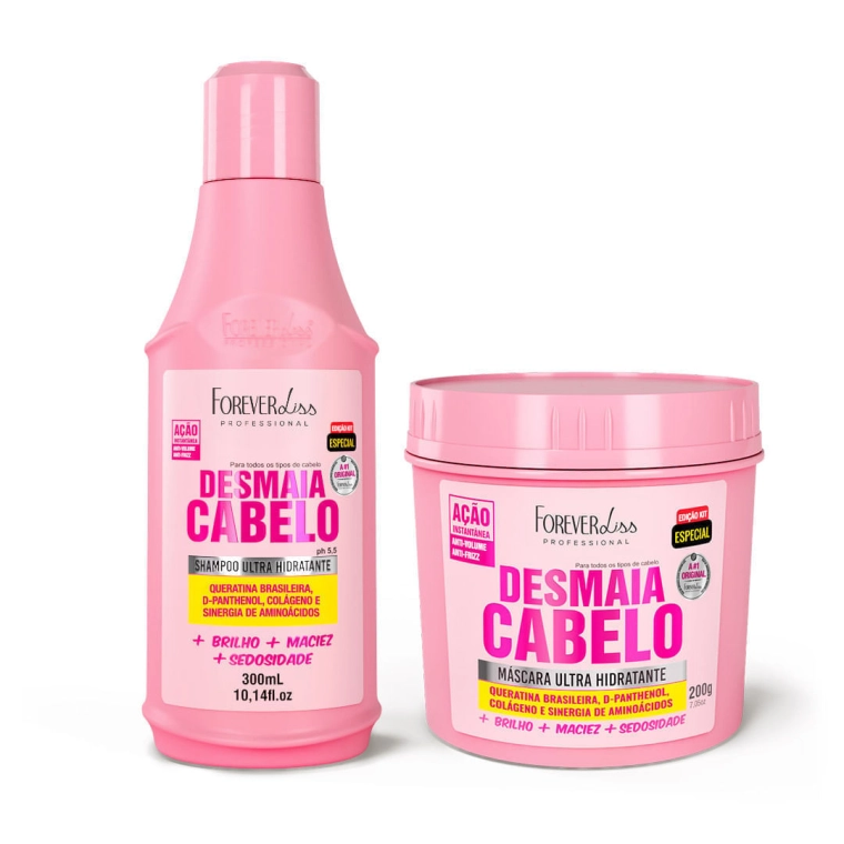 Produto Kit Especial Desmaia Cabelo com Shampoo 300ml e Máscara 200g Forever Liss