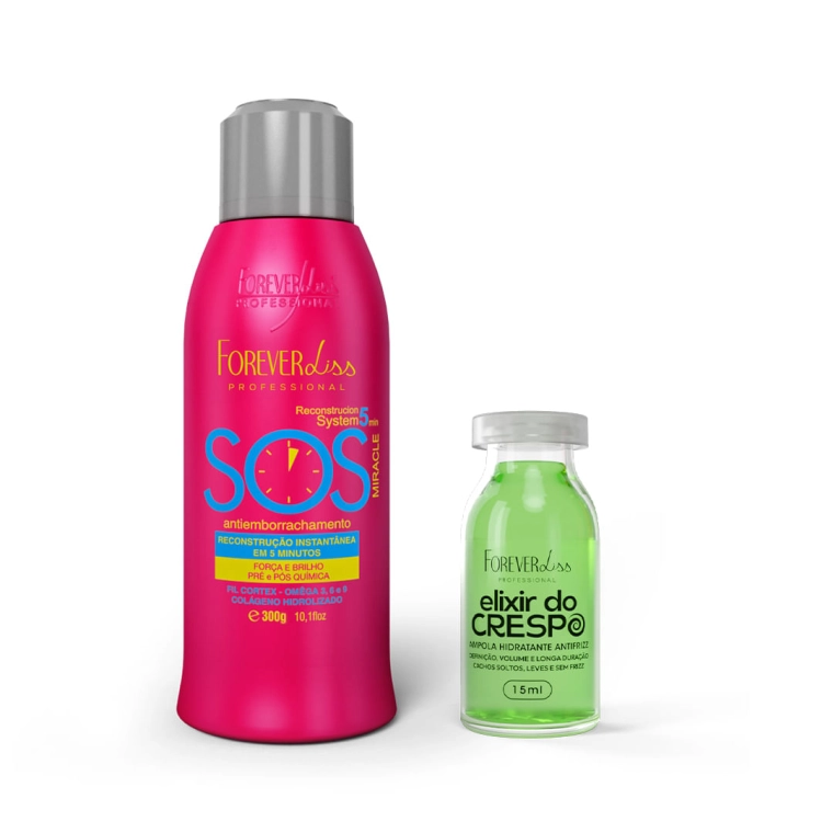 Produto Kit SOS Antiemborrachamento com Ampola Crespos Forever Liss