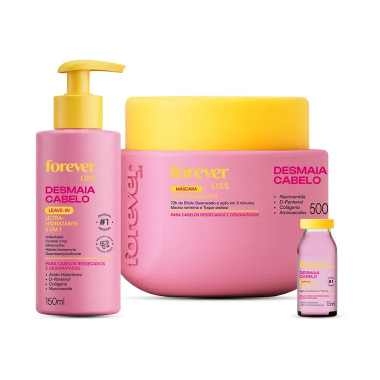 Kit Tratamento Intensivo Desmaia Cabelo Forever Liss Produto Kit Tratamento Intensivo Desmaia Cabelo Forever Liss