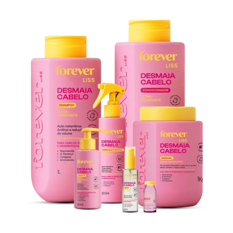 Kit Tudão Desmaia Cabelo Forever Liss 1L Produto Kit Tudão Desmaia Cabelo Forever Liss 1L