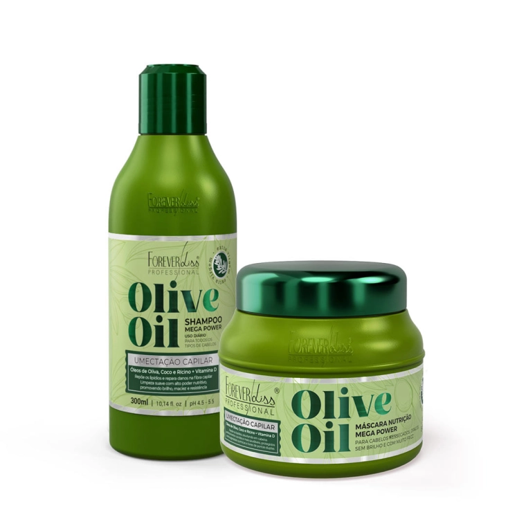 Produto Kit Umectação Capilar Olive Oil Shampoo 300ml e Máscara 250g Forever Liss