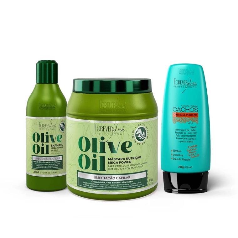 Produto Kit Umectação Capilar Olive Oil Shampoo 300ml e Máscara 950g Forever Liss