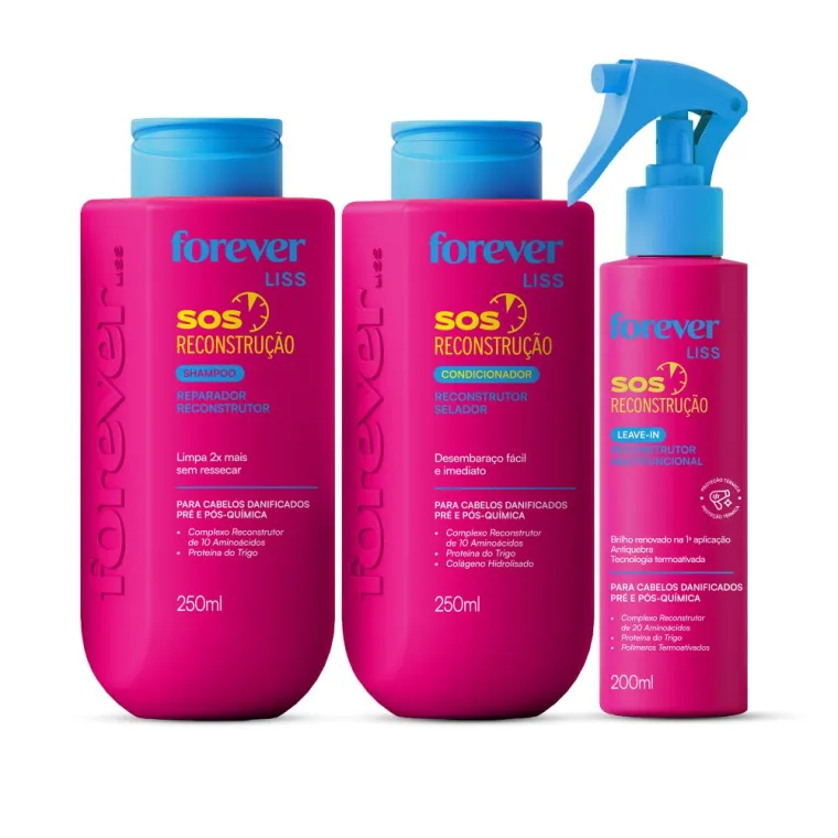 Kit Uso Diário SOS Reconstrução Forever Liss Produto Kit Uso Diário SOS Reconstrução Forever Liss