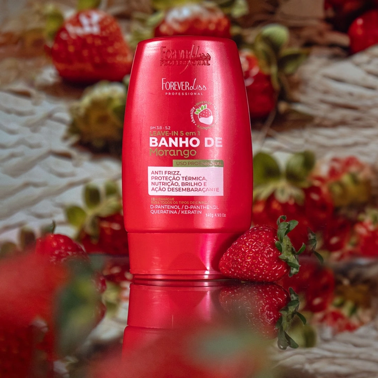 Produto Leave-in Banho de Verniz Morango Forever Liss 140g