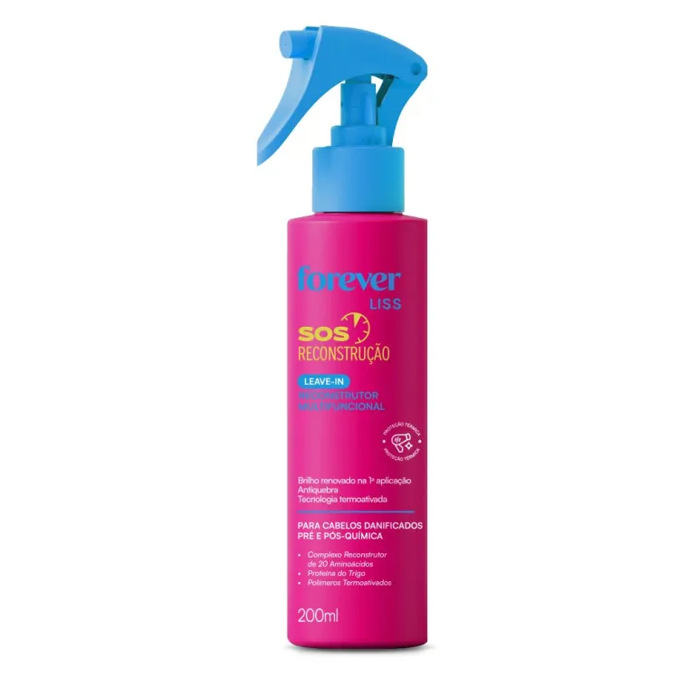 Leave-in Multifuncional SOS Reconstrução Forever Liss 200ml Produto Leave-in Multifuncional SOS Reconstrução Forever Liss 200ml