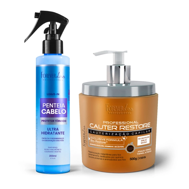 Produto Penteia Cabelo Ultra Hidratante 200ml e Máscara Capilar Cauter Restore 500g