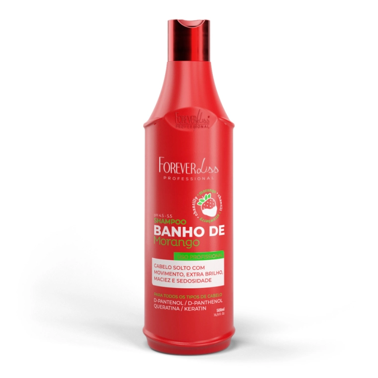 Produto Shampoo Banho de Verniz Morango Forever Liss 500ml