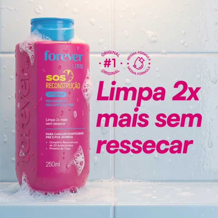Shampoo Reparador SOS Reconstrução Forever Liss 250ml Produto Shampoo Reparador SOS Reconstrução Forever Liss 250ml