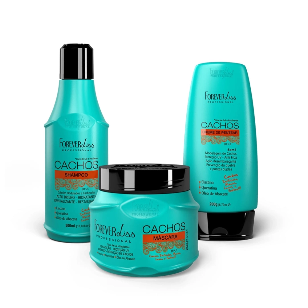 Kit Cachos: Shampoo, Máscara e Creme de Pentear | Forever Liss