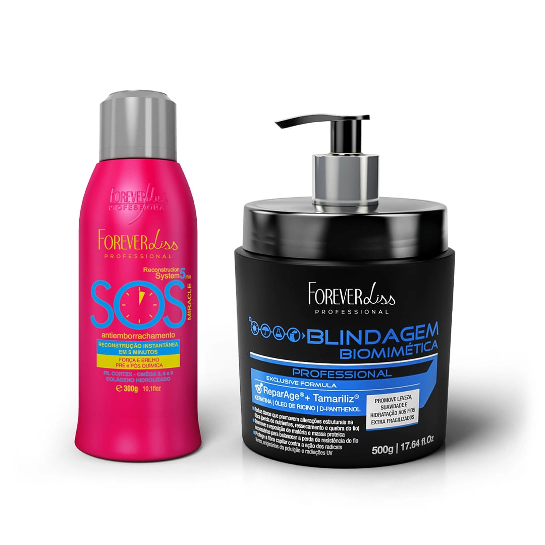Kit SOS Antiemborrachamento com Blindagem Biomimética Forever Liss