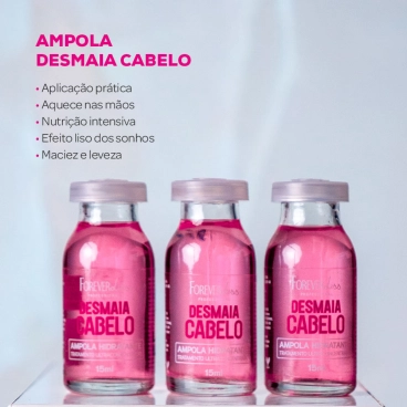 Produto - Combo com 3 Ampolas Desmaia Cabelo 2.0 Forever Liss Nova Fórmula Mais Potente