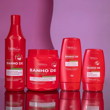 Produto - Kit Banho de Verniz Morango Profissional Completo Forever Liss