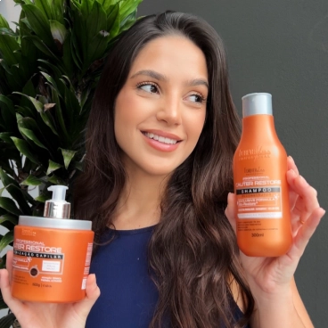 Produto - Kit Shampoo e Máscara Capilar Cauterização Cauter Restore