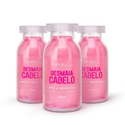 Combo com 3 Ampolas Desmaia Cabelo 2.0 Nova Fórmula Mais Potente Forever Liss Produto Combo com 3 Ampolas Desmaia Cabelo 2.0 Nova Fórmula Mais Potente Forever Liss