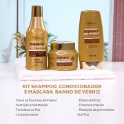 Produto Kit Banho de Verniz com Shampoo Condicionador e Máscara 250g Forever Liss