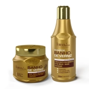Kit Especial Banho de Verniz Forever Liss com Shampoo 300ml Máscara 250g Produto Kit Especial Banho de Verniz Forever Liss com Shampoo 300ml Máscara 250g